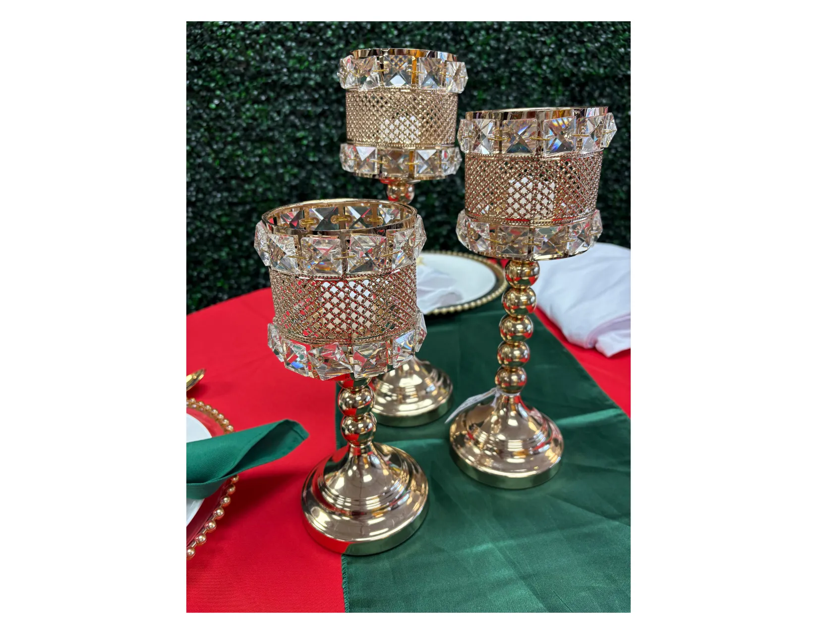 BEADED GOBLET CANDLE HOLDER