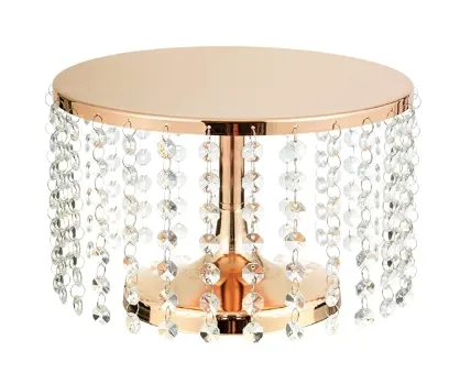 Tall Crystal Beaded Cake Stand