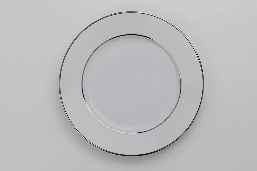 Julia Silver Rim Dinner Plates