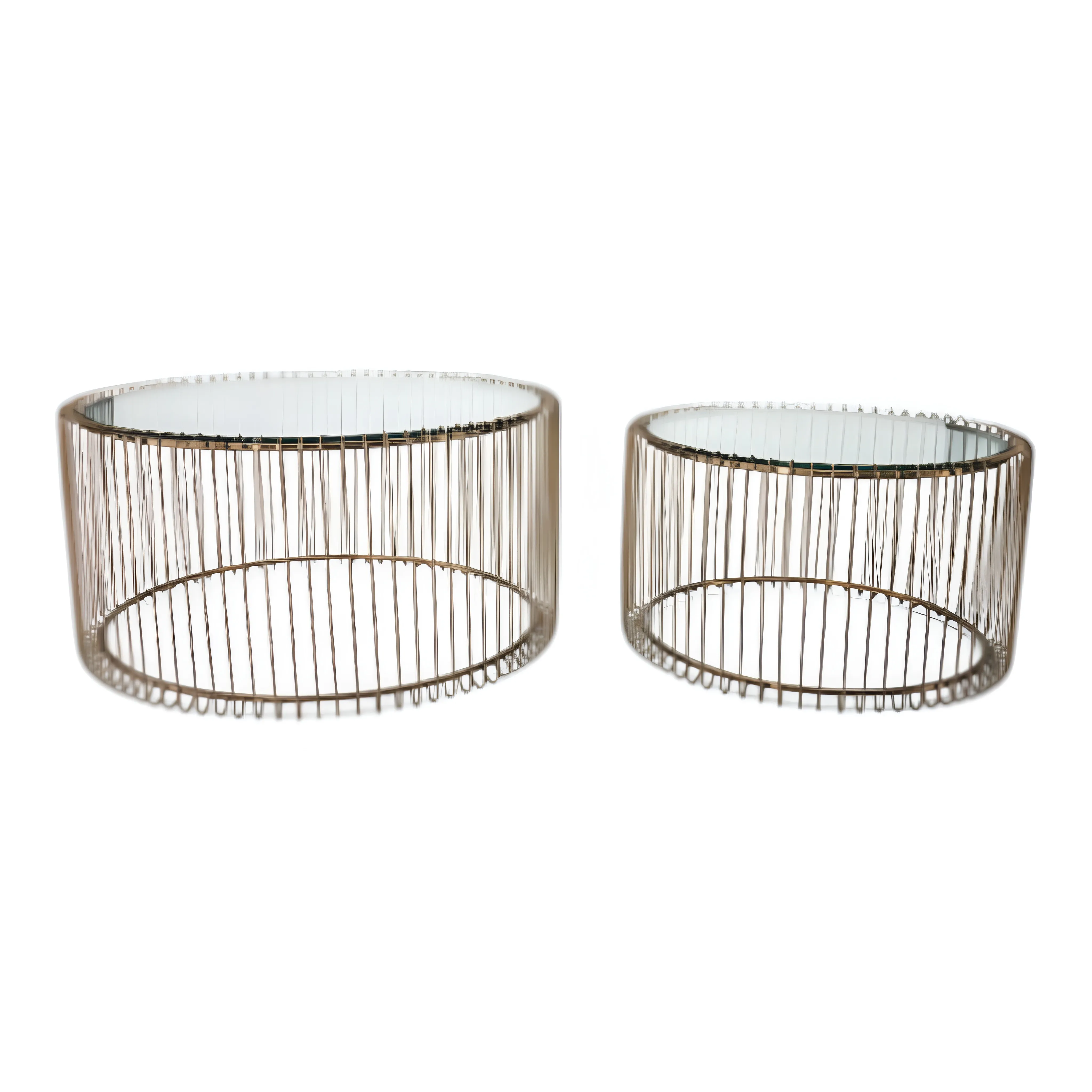 Glass Top with Brass Wire Line set