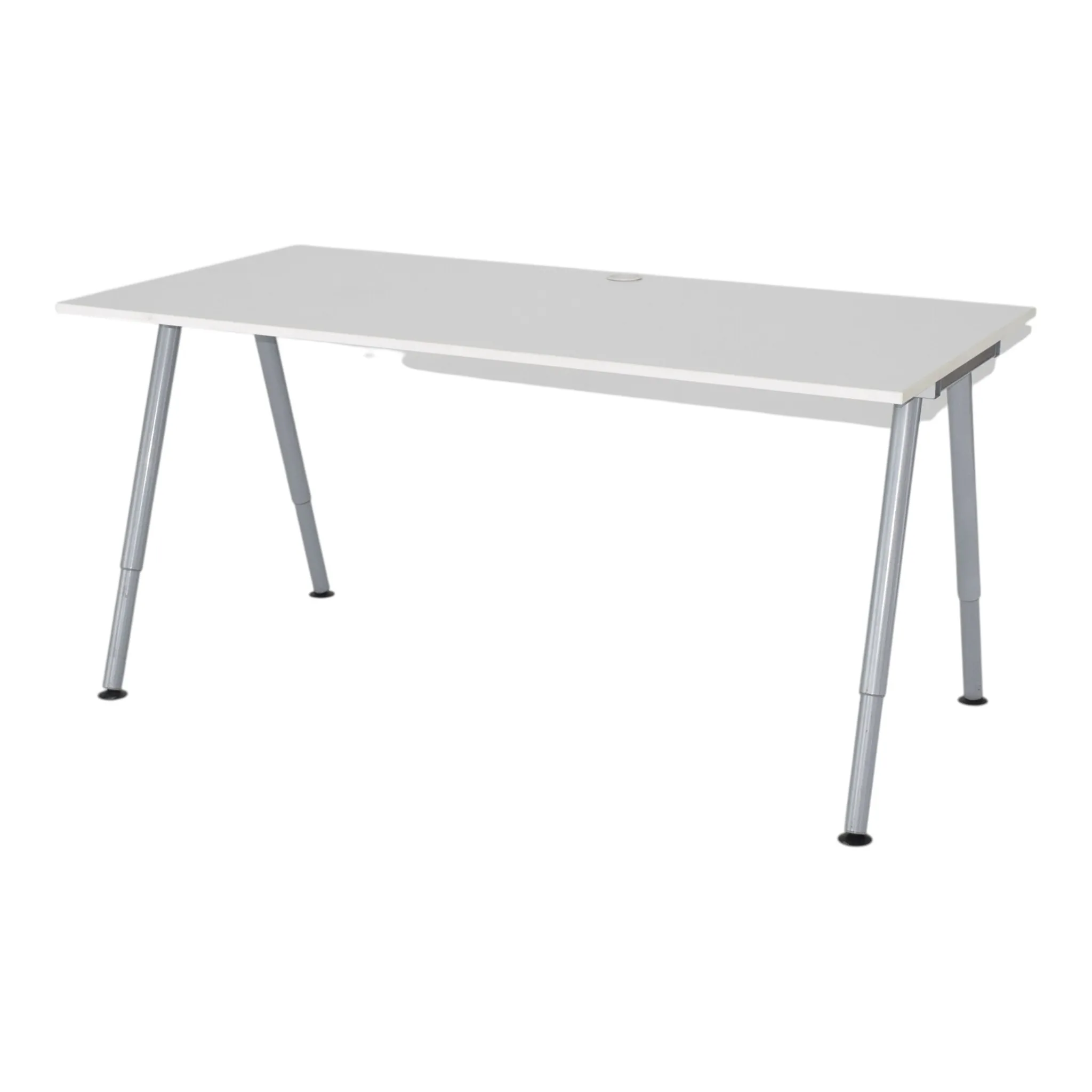 White Rectangle Table with Steel Legs