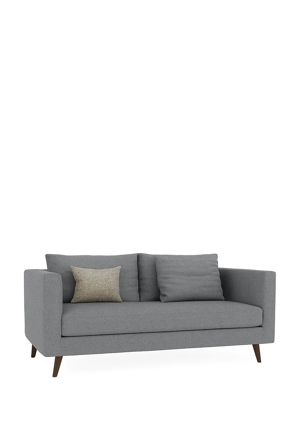 Wool Double Sofa Walnut Leg