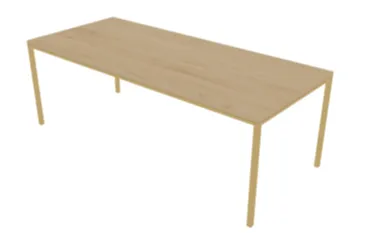 Wooden Dining Table with Brass Legs