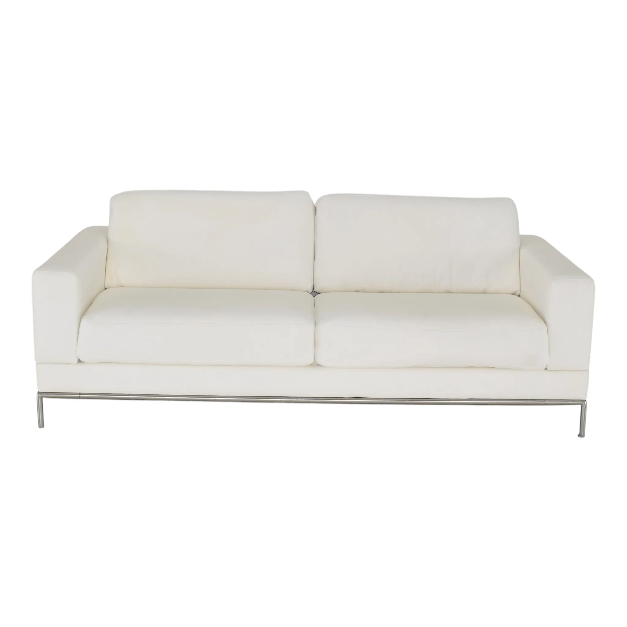Triple White Leather Sofa