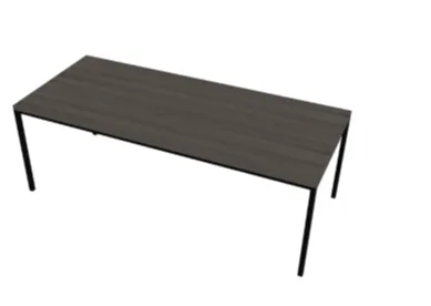 Wooden Dining Table with Black Legs