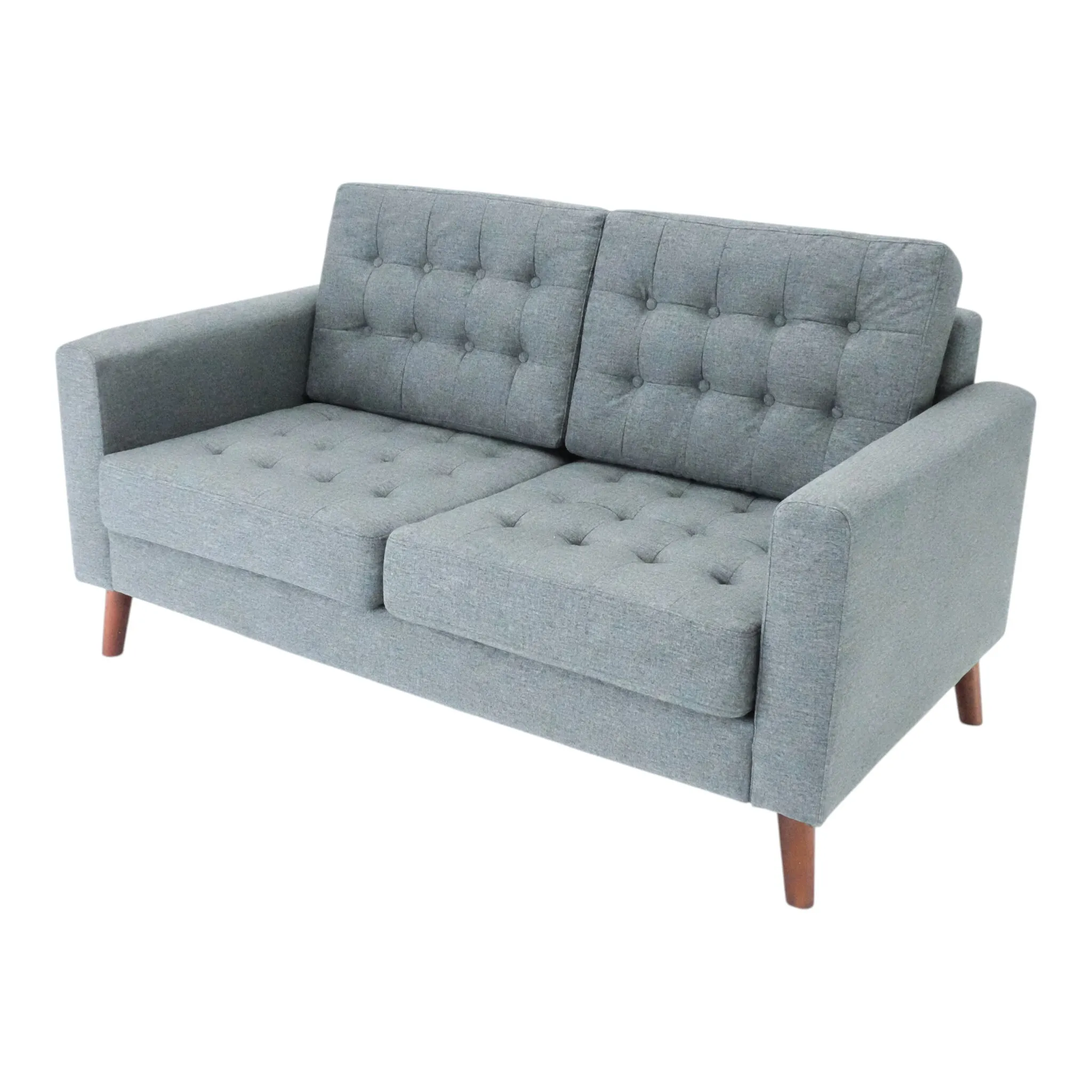 Light Blue Fabric Double Sofa