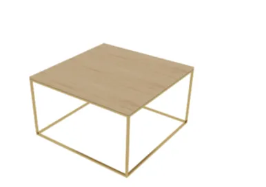 Wood Square top with Full Brass Frame