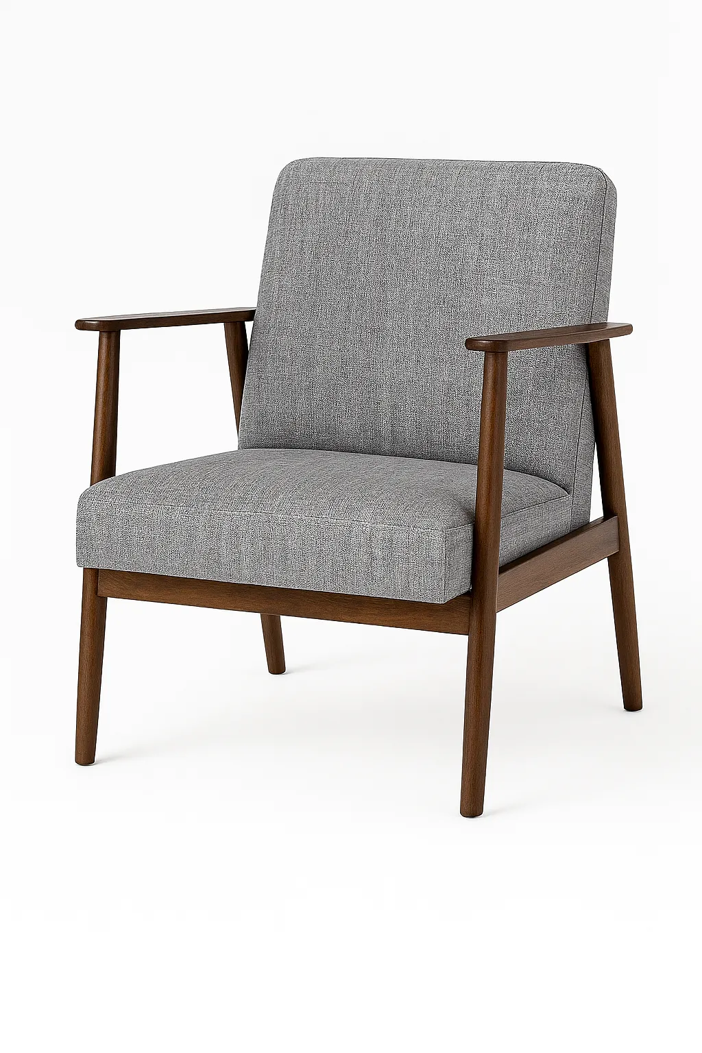 Wool Single Sofa Walnut Leg