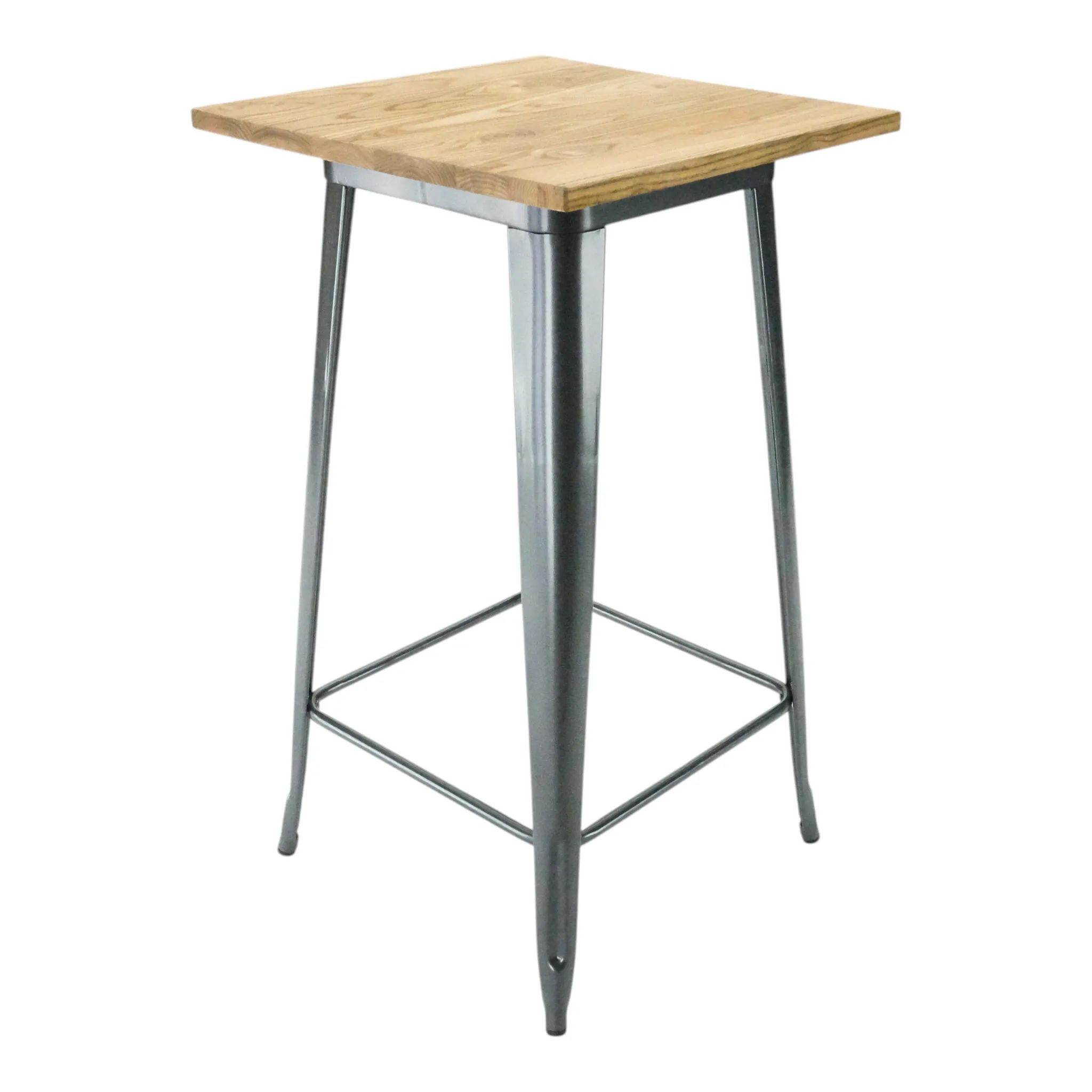 Wooden Square Top with Grey Metal Leg