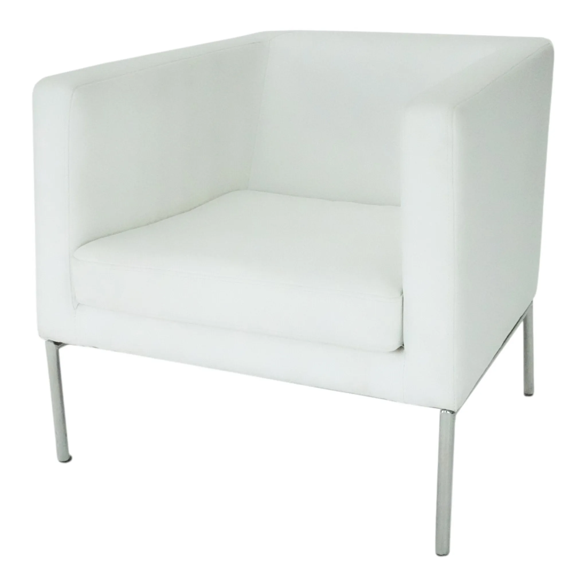 White Fabric/Leatherette Single Sofa