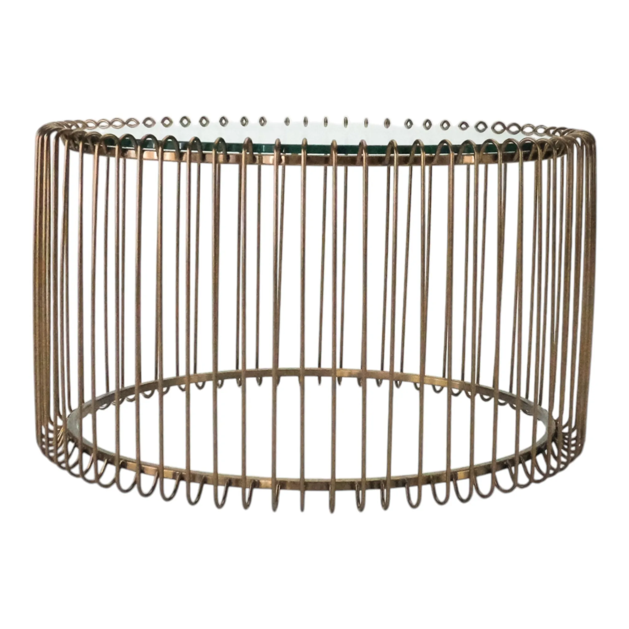 Glass Top with Brass Wire Line