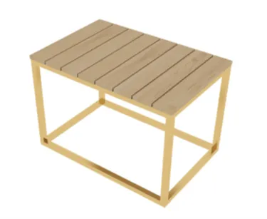 Wood Small Square top with Full Brass Frame