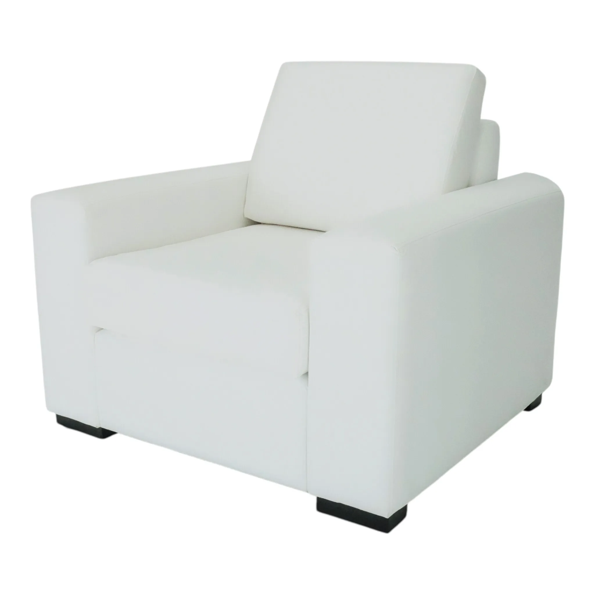 White Leatherette VIP Single Sofa
