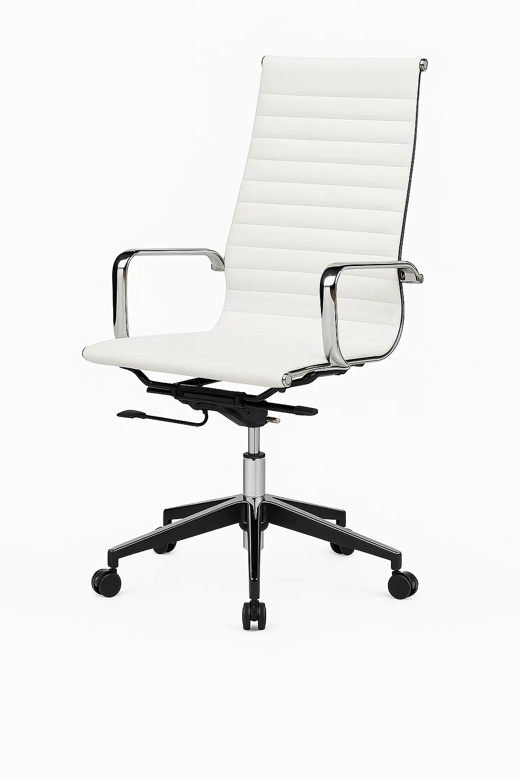 White Leatherette Office Chair