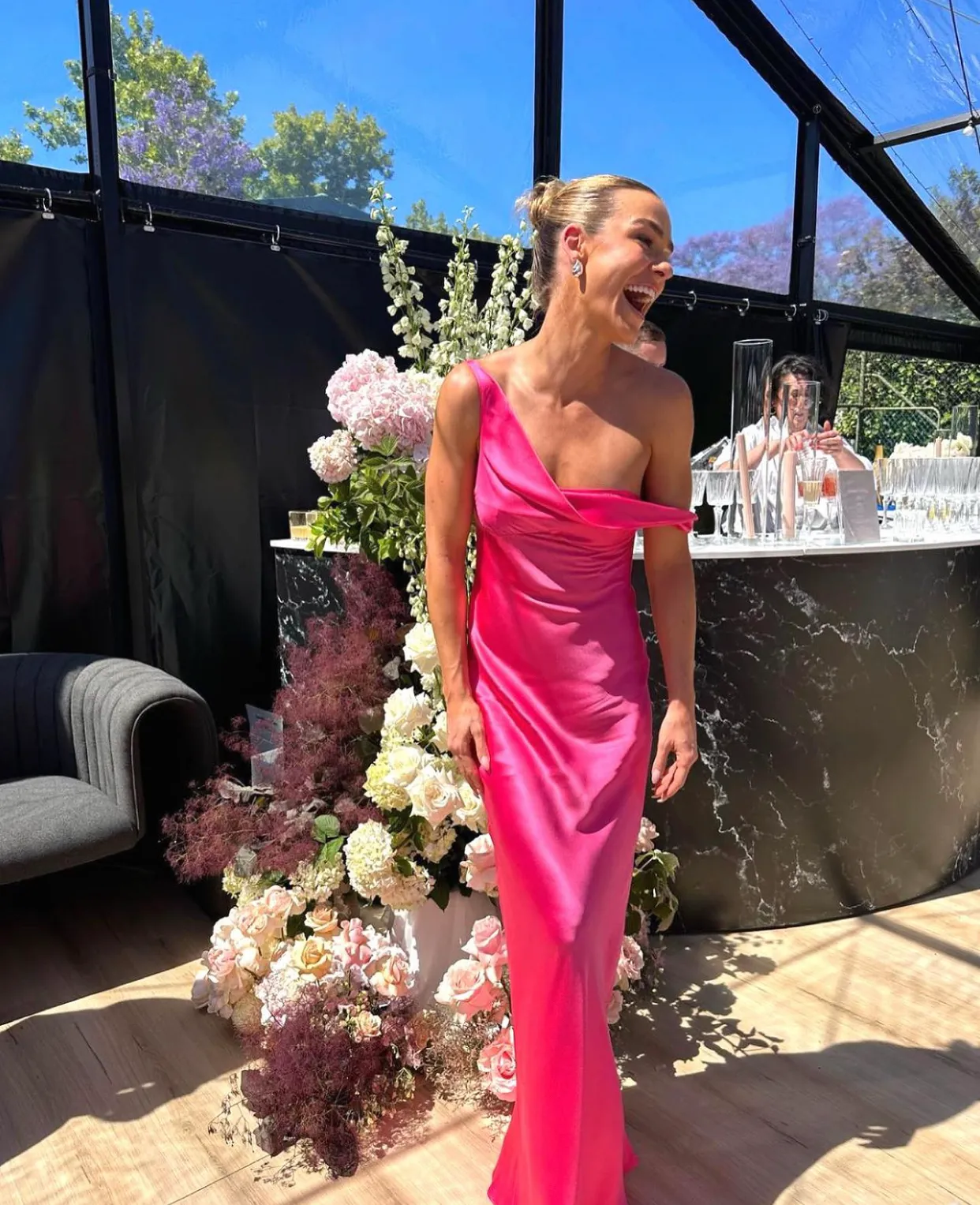 Monika Gown Neon Pink