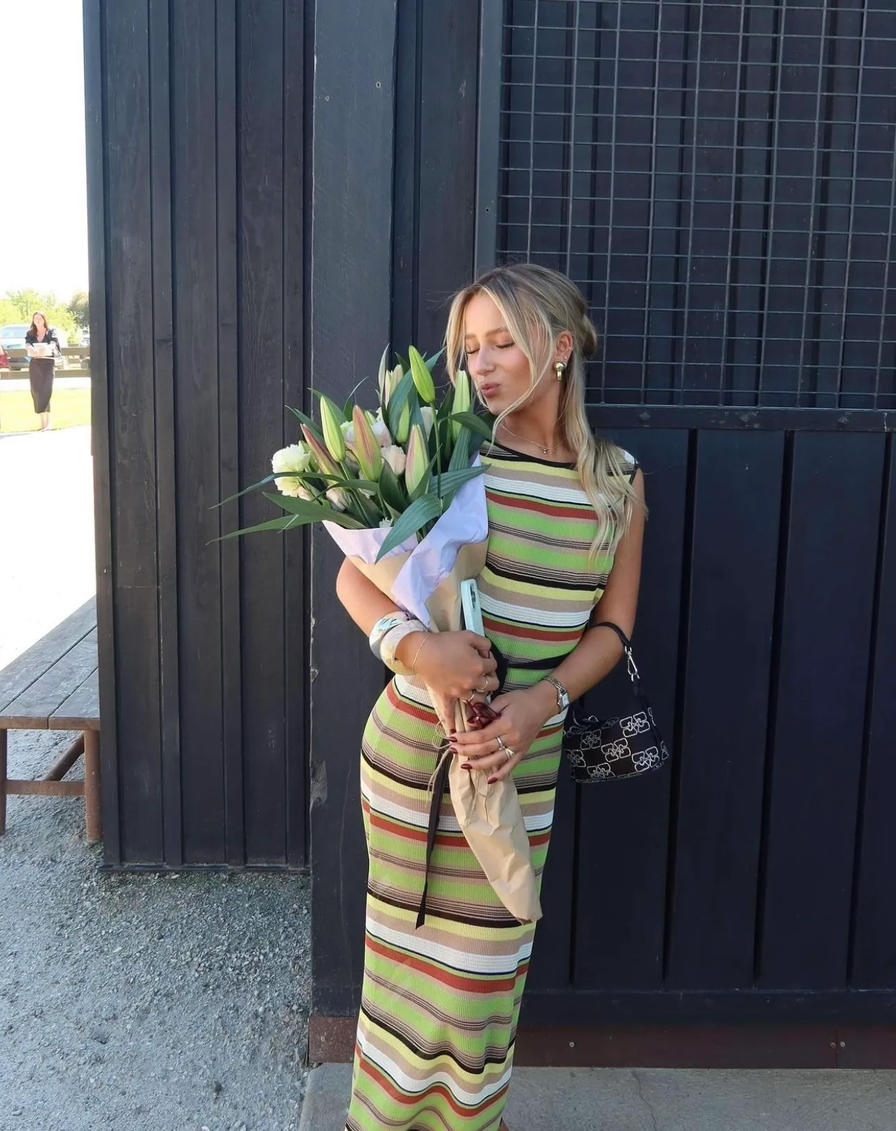 Coastine Tie Dress in Palm Stripe