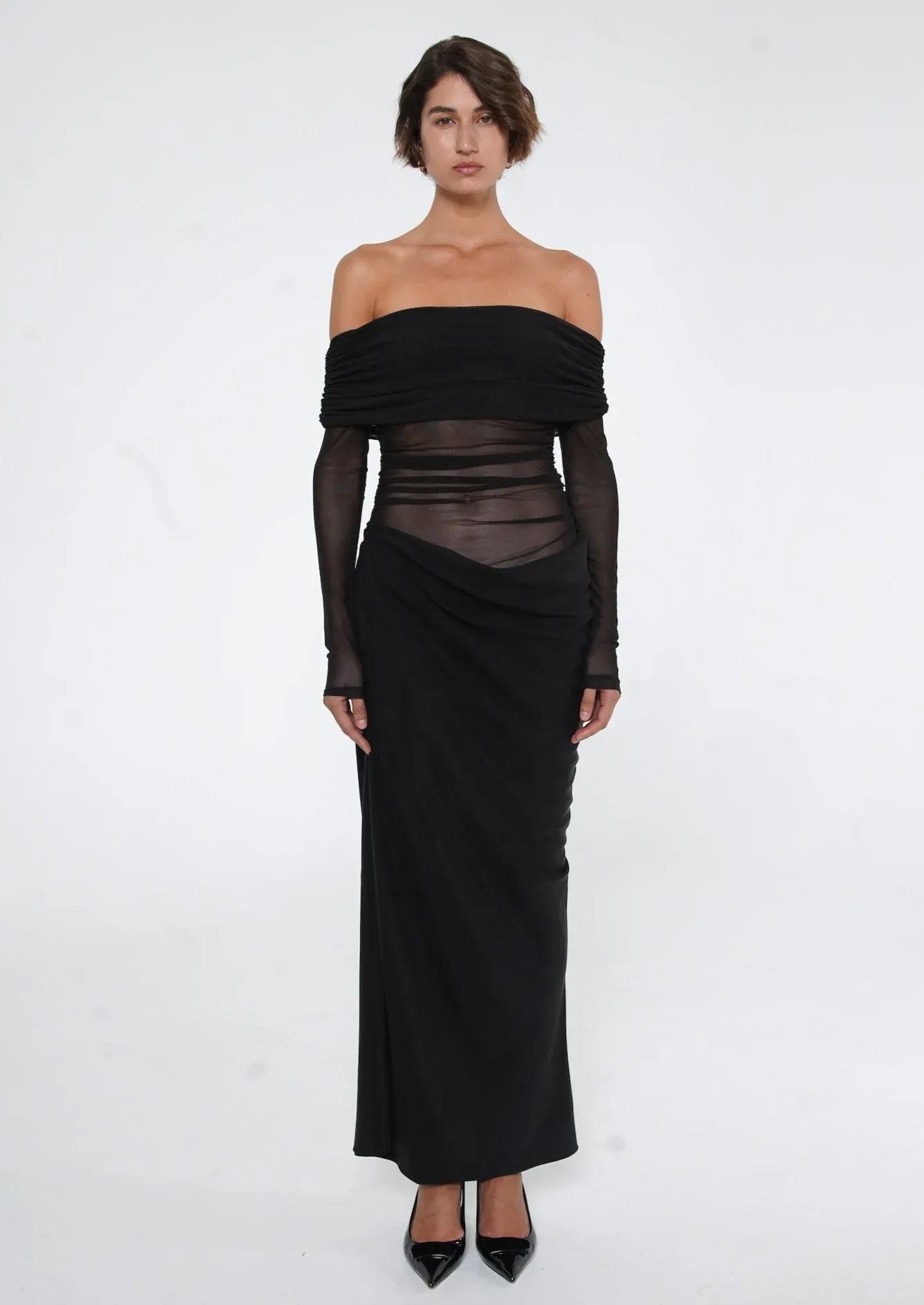 Yasmin Off Shoulder Maxi Black