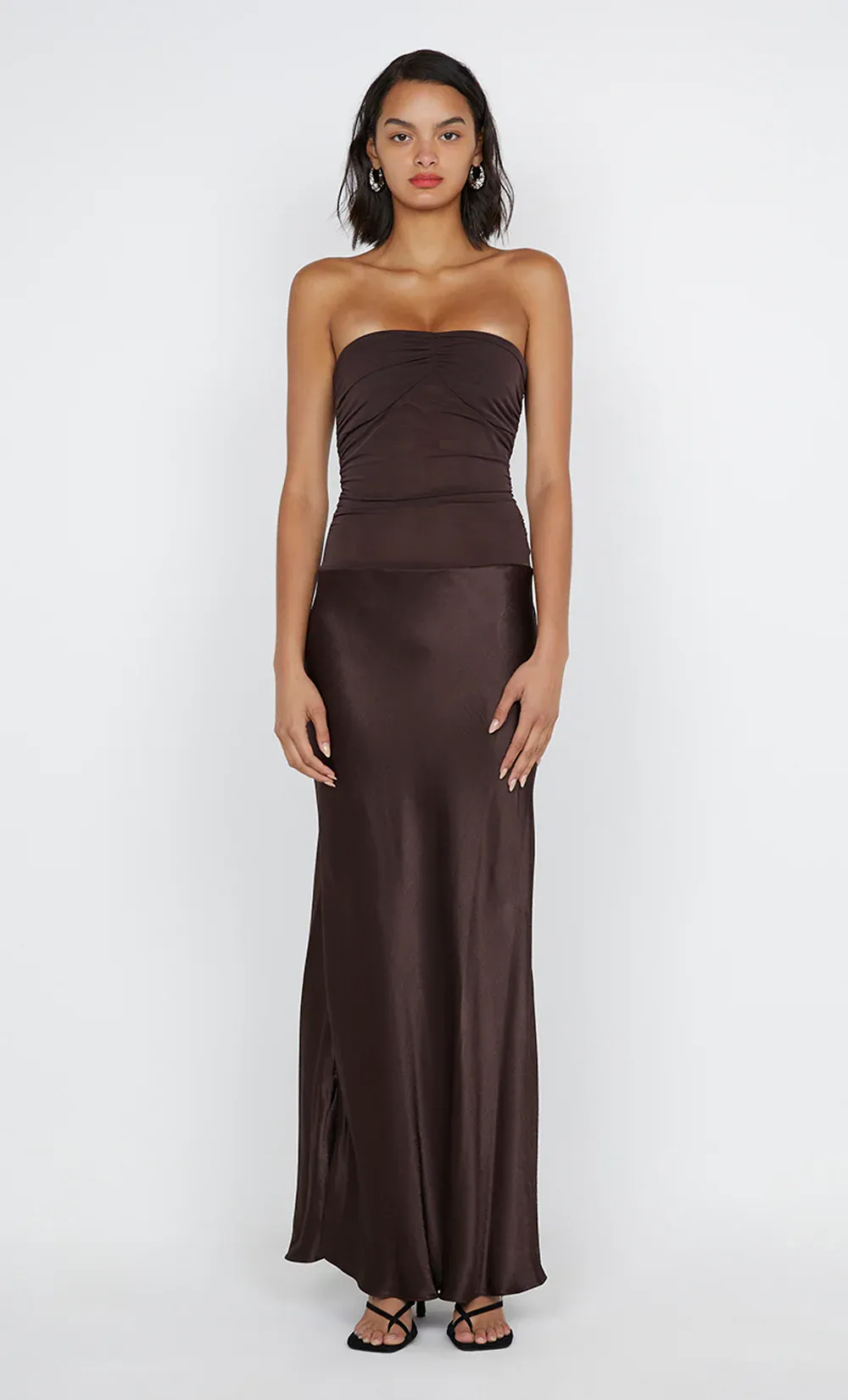 Dua Strapless Dress Dark Chocolate
