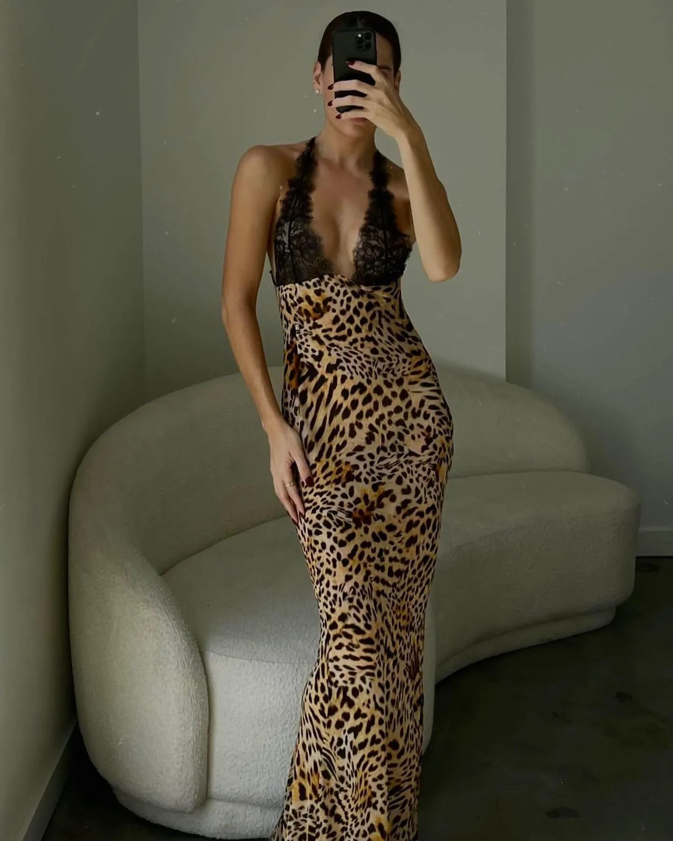 Akima Leopard Slip Dress