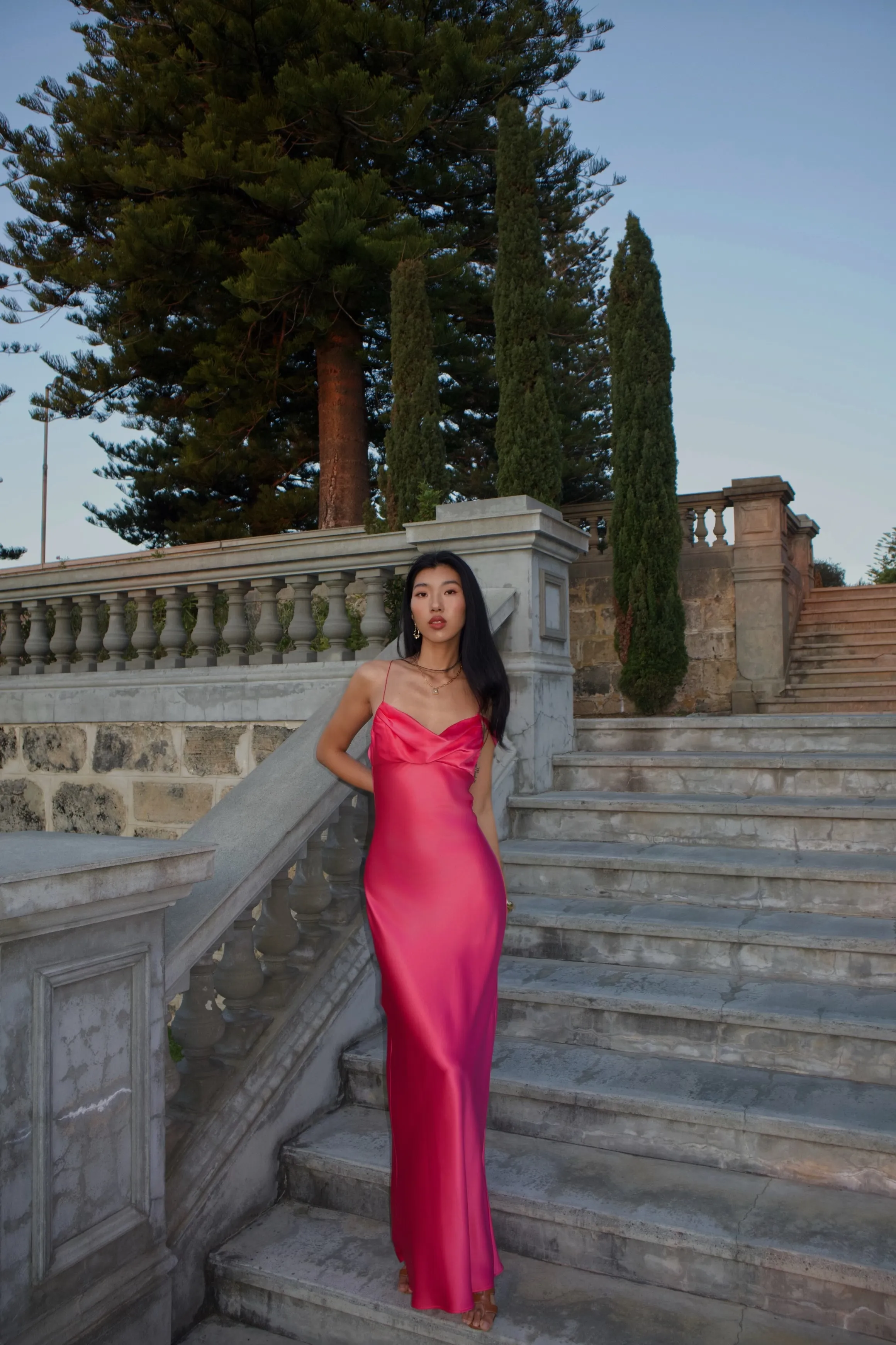 Tatiana Gown Neon Pink