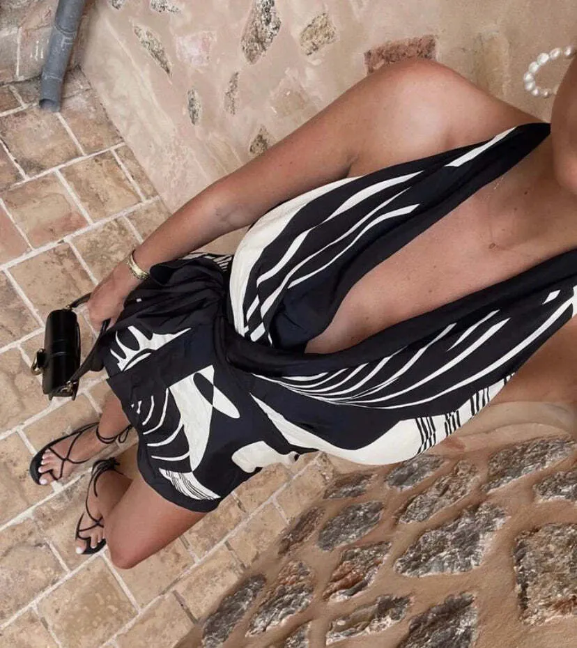 Realisme Wrap Halter Mini Dress