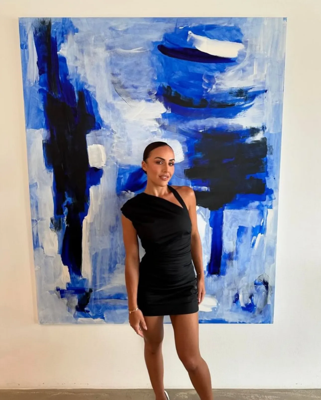 Azul Gathered Mini Dress Black