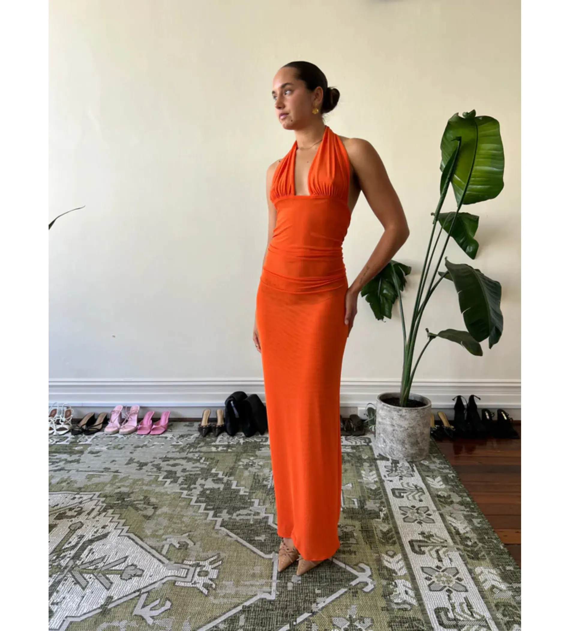 Astor Dress in Tangerine