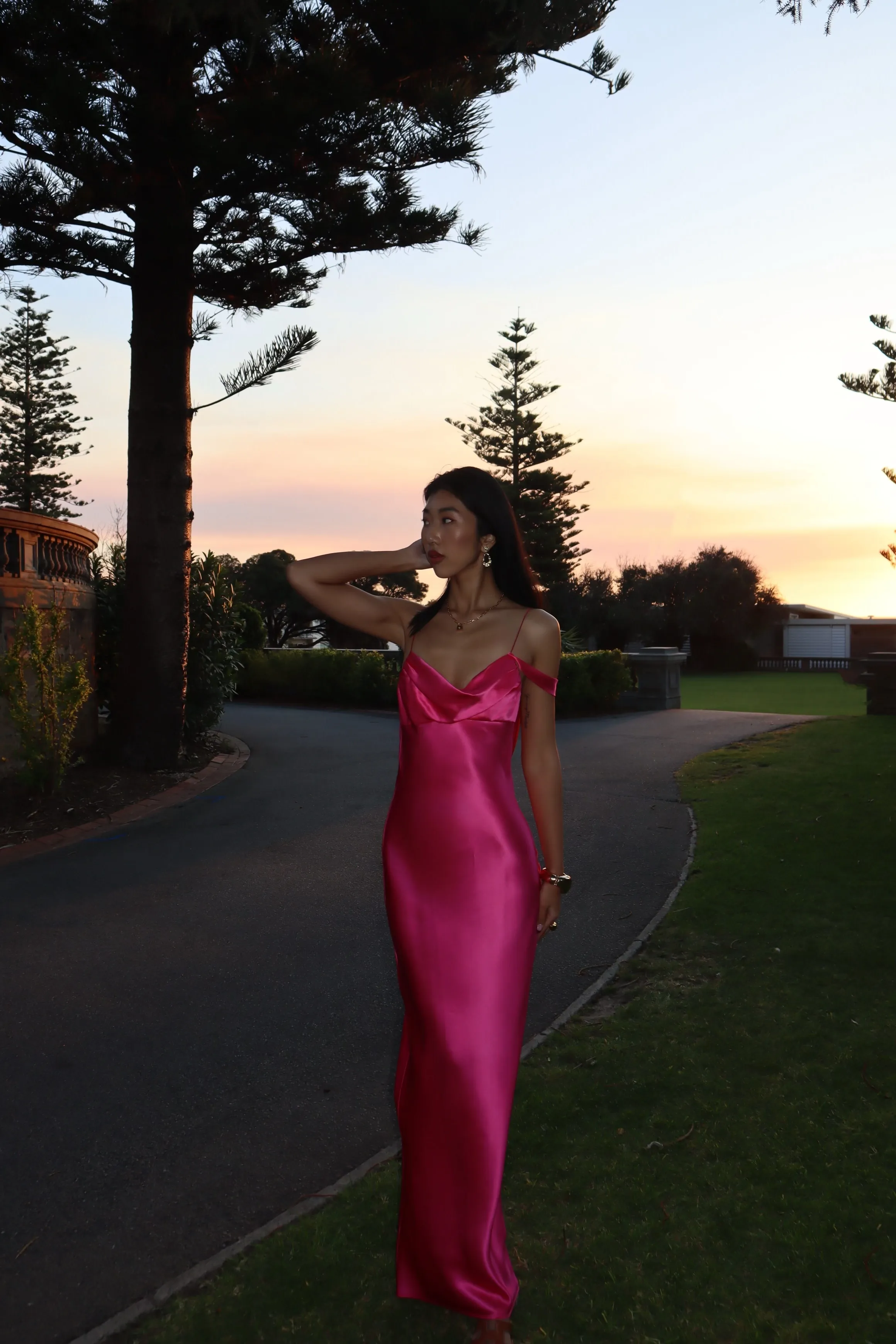 Tatiana Gown Neon Pink