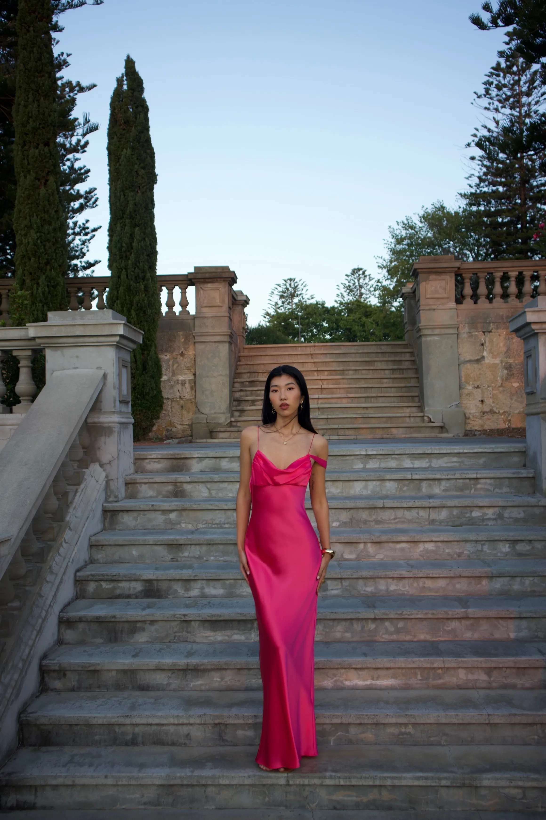 Tatiana Gown Neon Pink