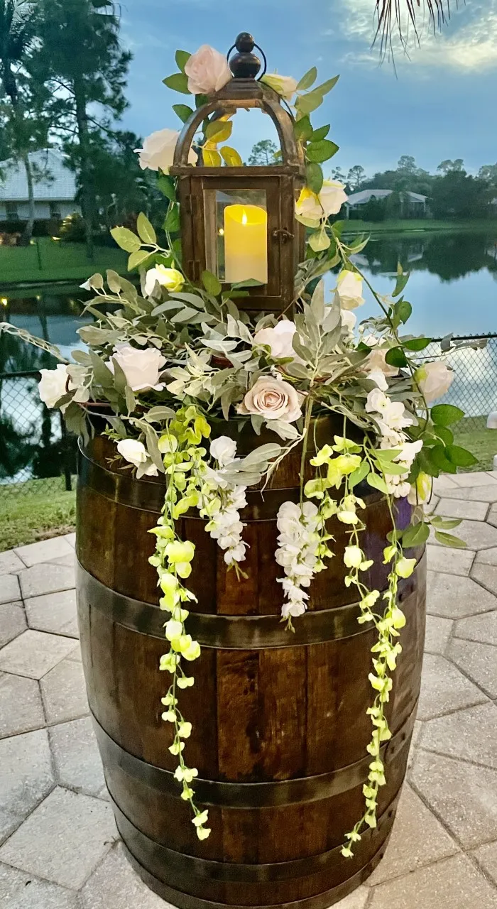 Barrel, Lantern & Flowers Bundle