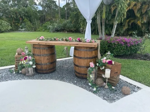 Barrel Table Set Up 6ft 