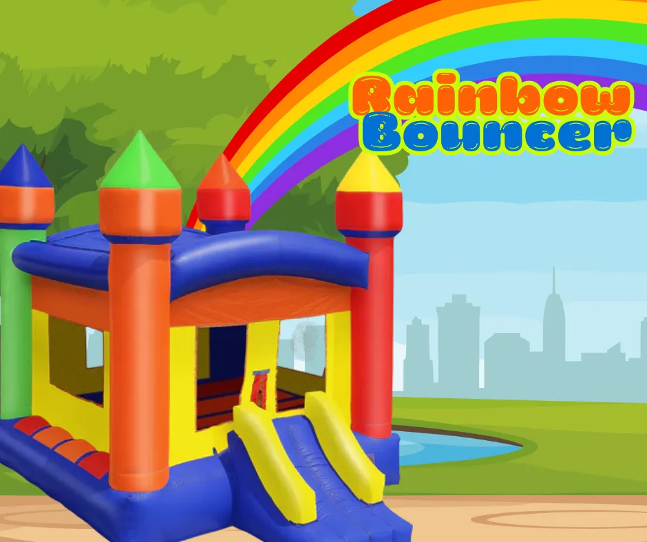 Rainbow bounce house