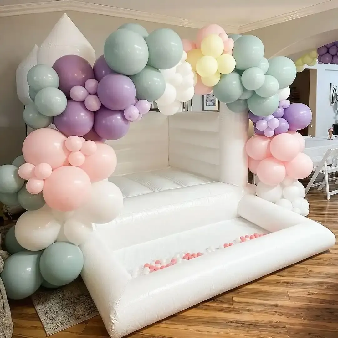 White bounce house and ball pit