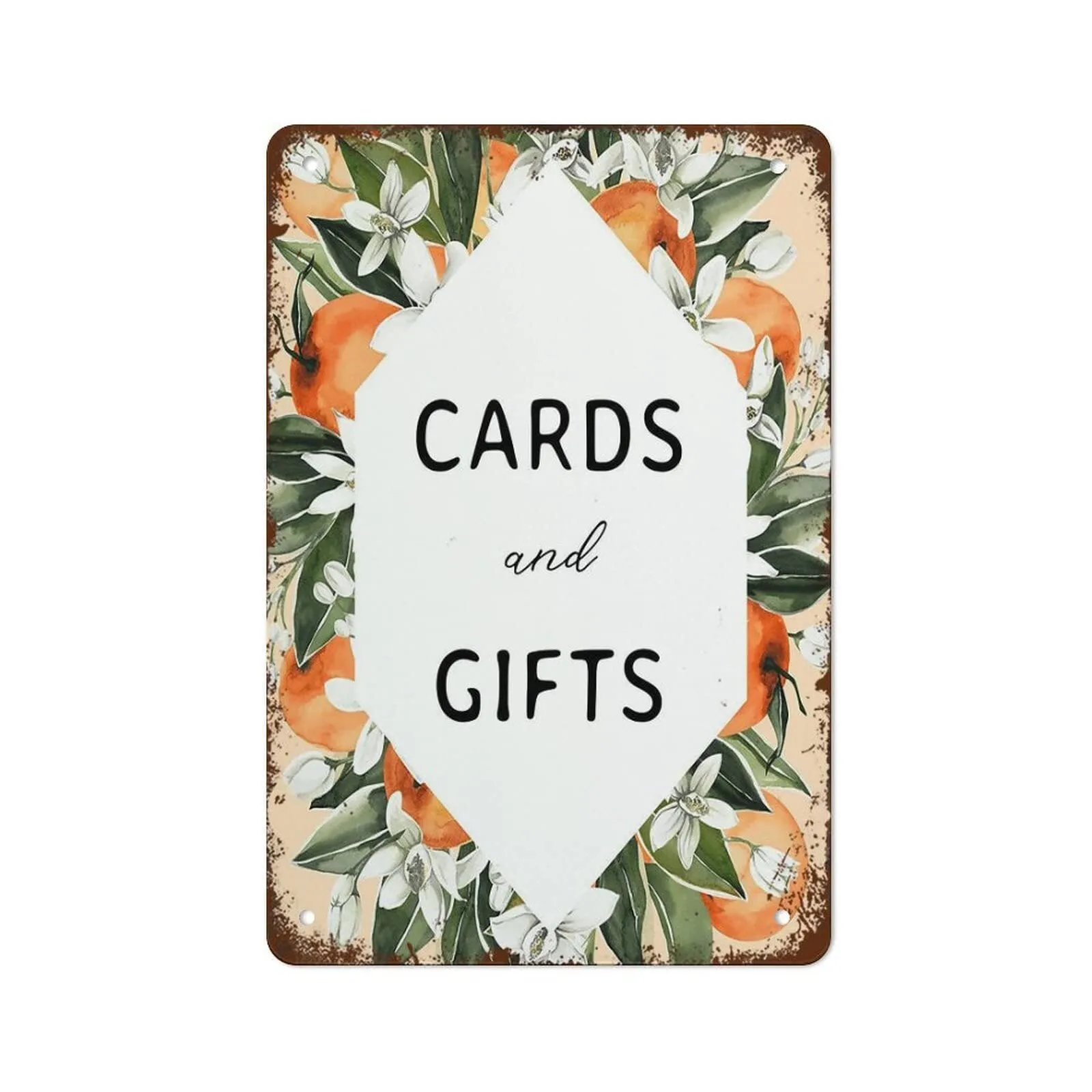 Sign - Cards and Gifts Metal Sign - Oranges
