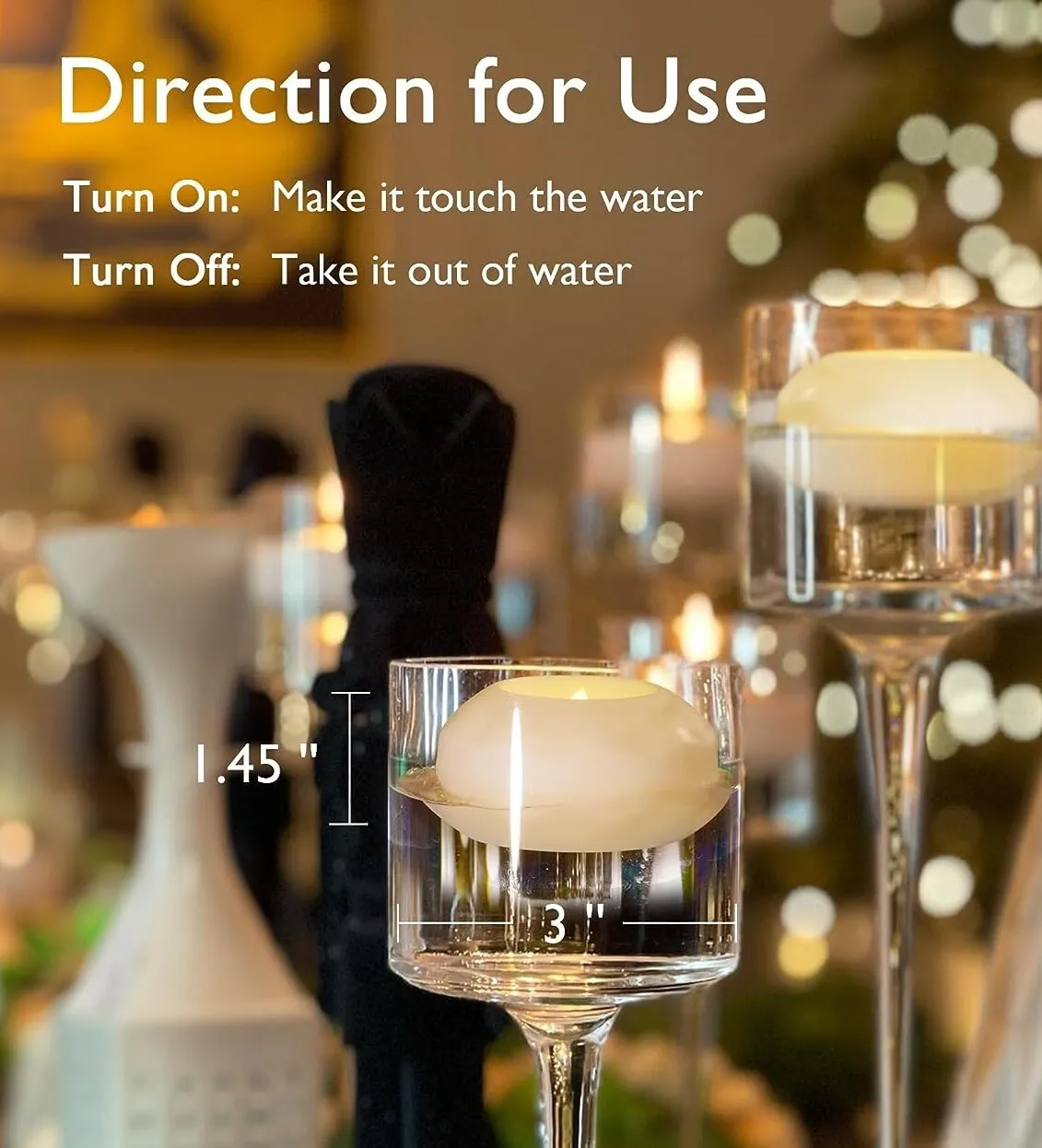 Flameless LED Battery Operated 3" Floating Candle