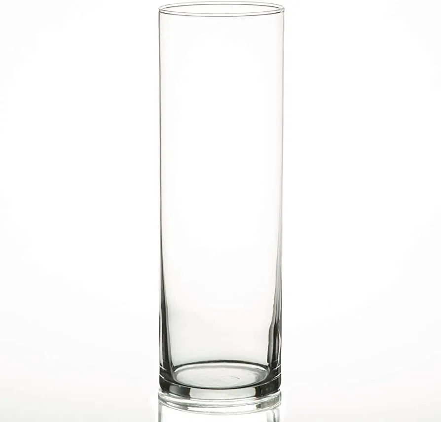 Vase - Clear Glass Cylinder 10.5" 