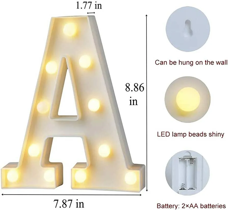 LED Marquee Light Up Alphabet Letter A