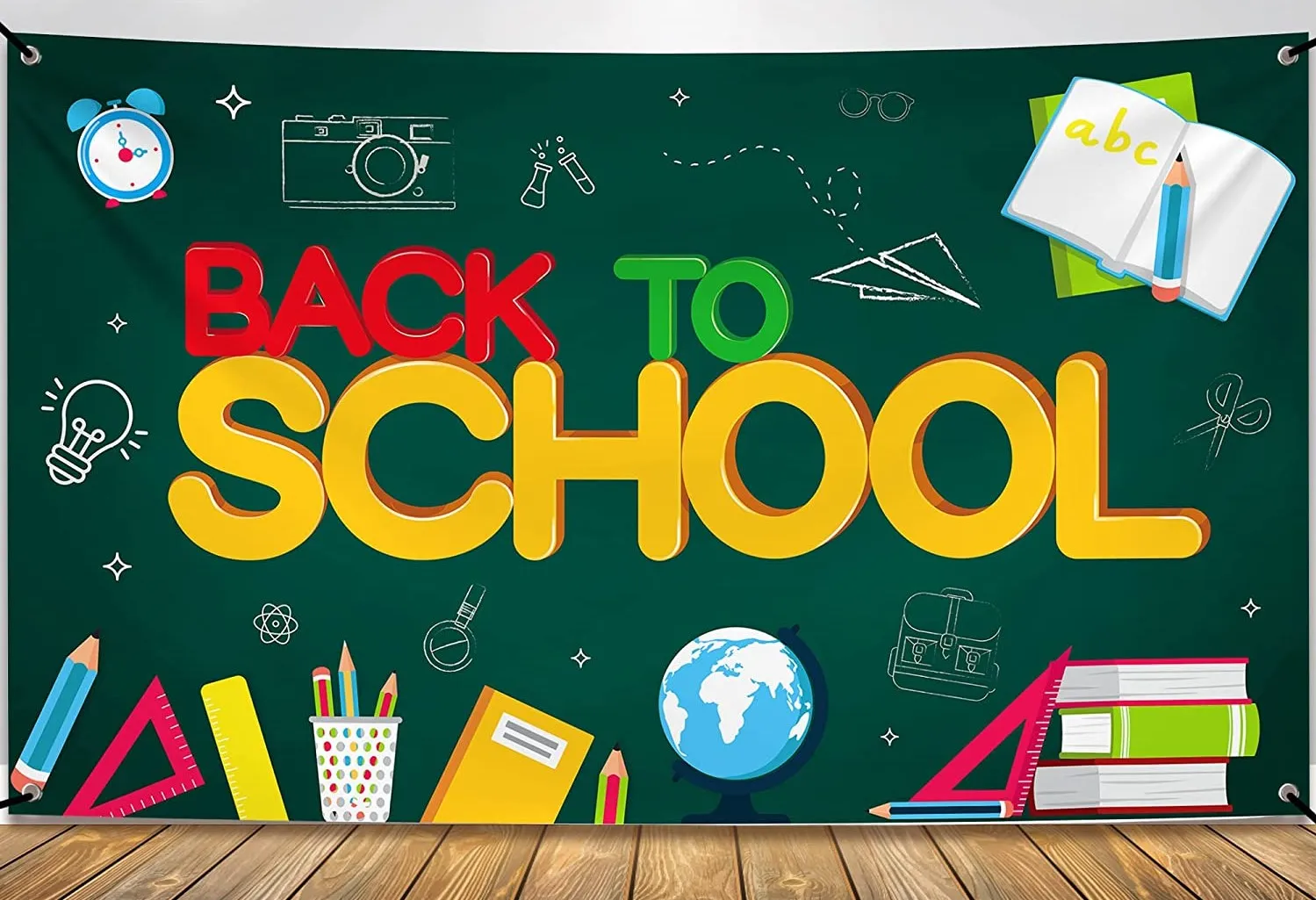 Backdrop - Back to School Green Chalkboard