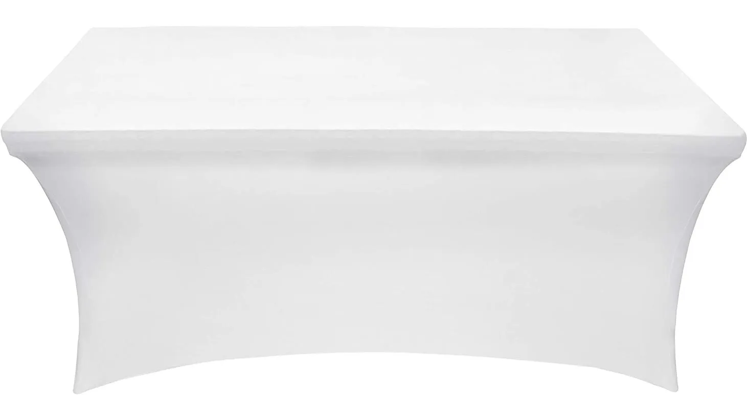 Tablecloth - 8' Spandex Rectangular Fit - White