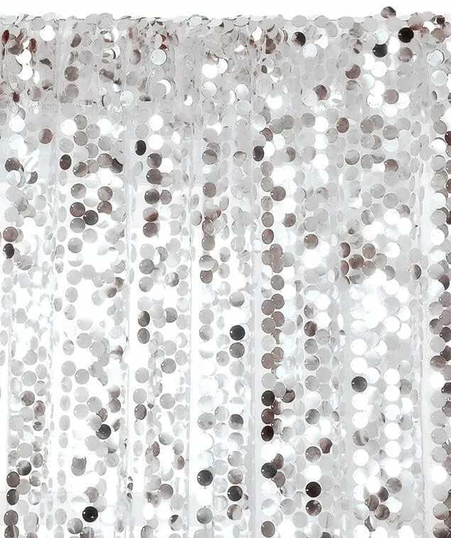Curtain - 9' H x 4.5' W Shimmer Backdrop - Silver