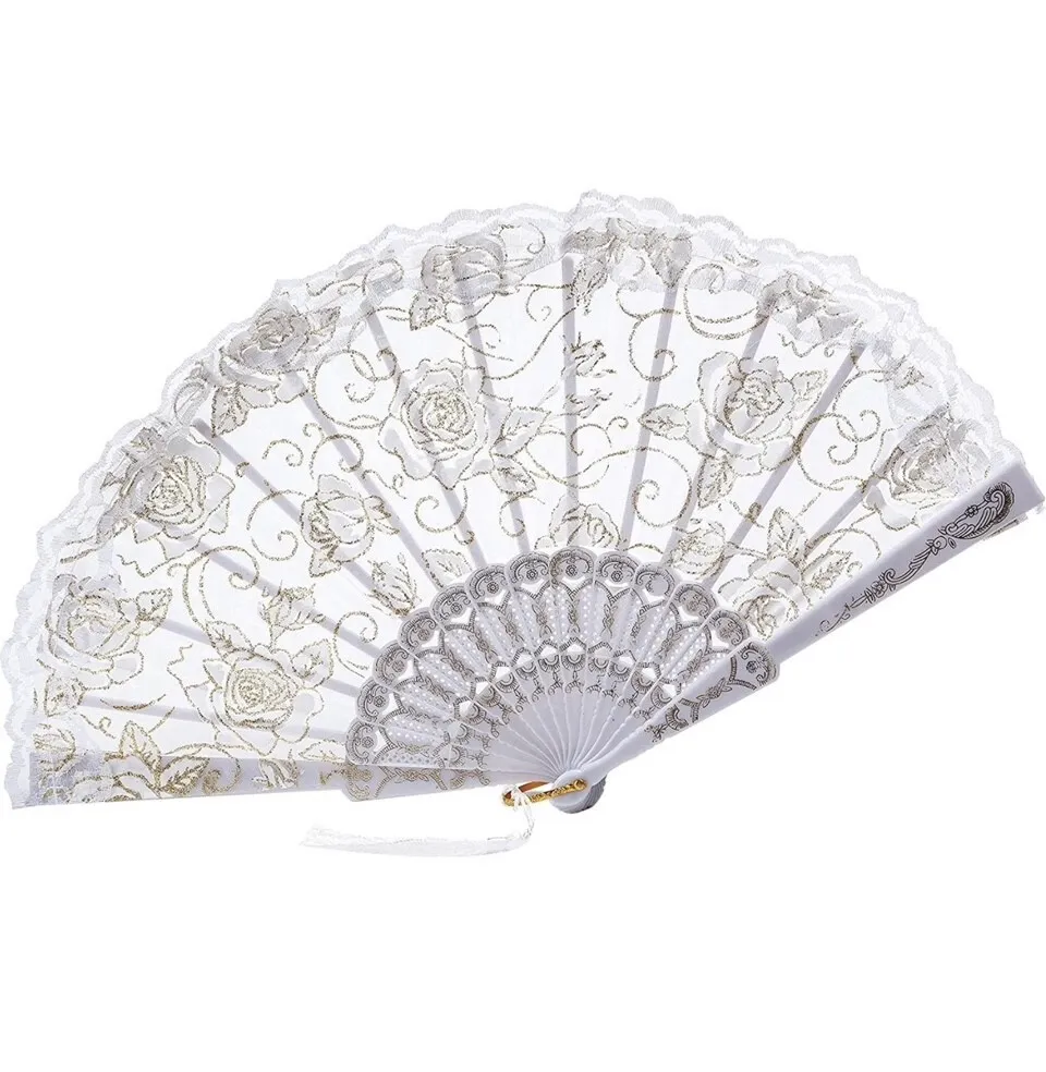 Floral Rose Lace Folding Fan