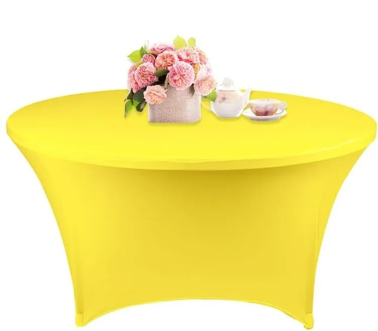 Tablecloth - 5' Spandex Round Fit - Yellow