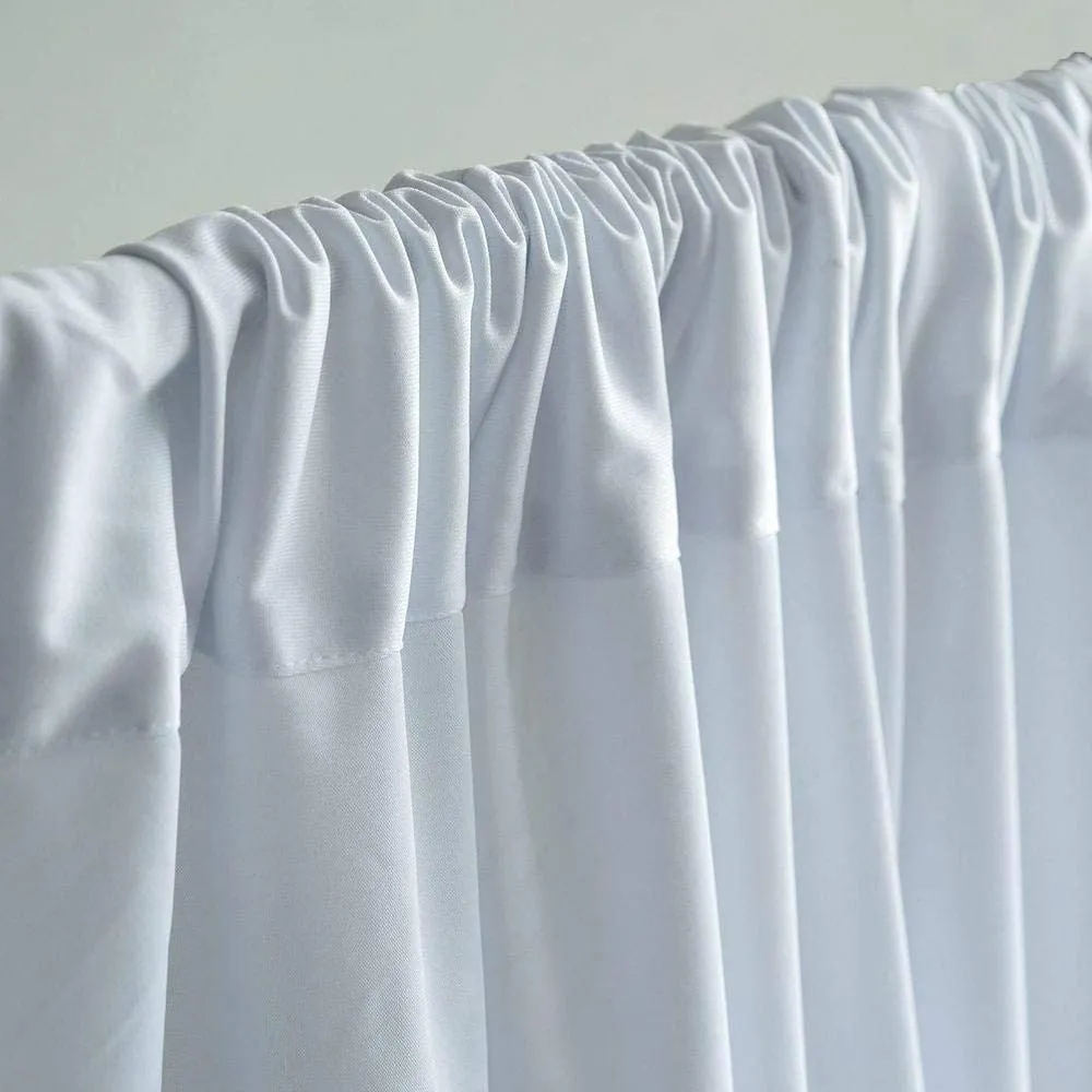Curtain - 10' H x 5' W Polyester Backdrop - White