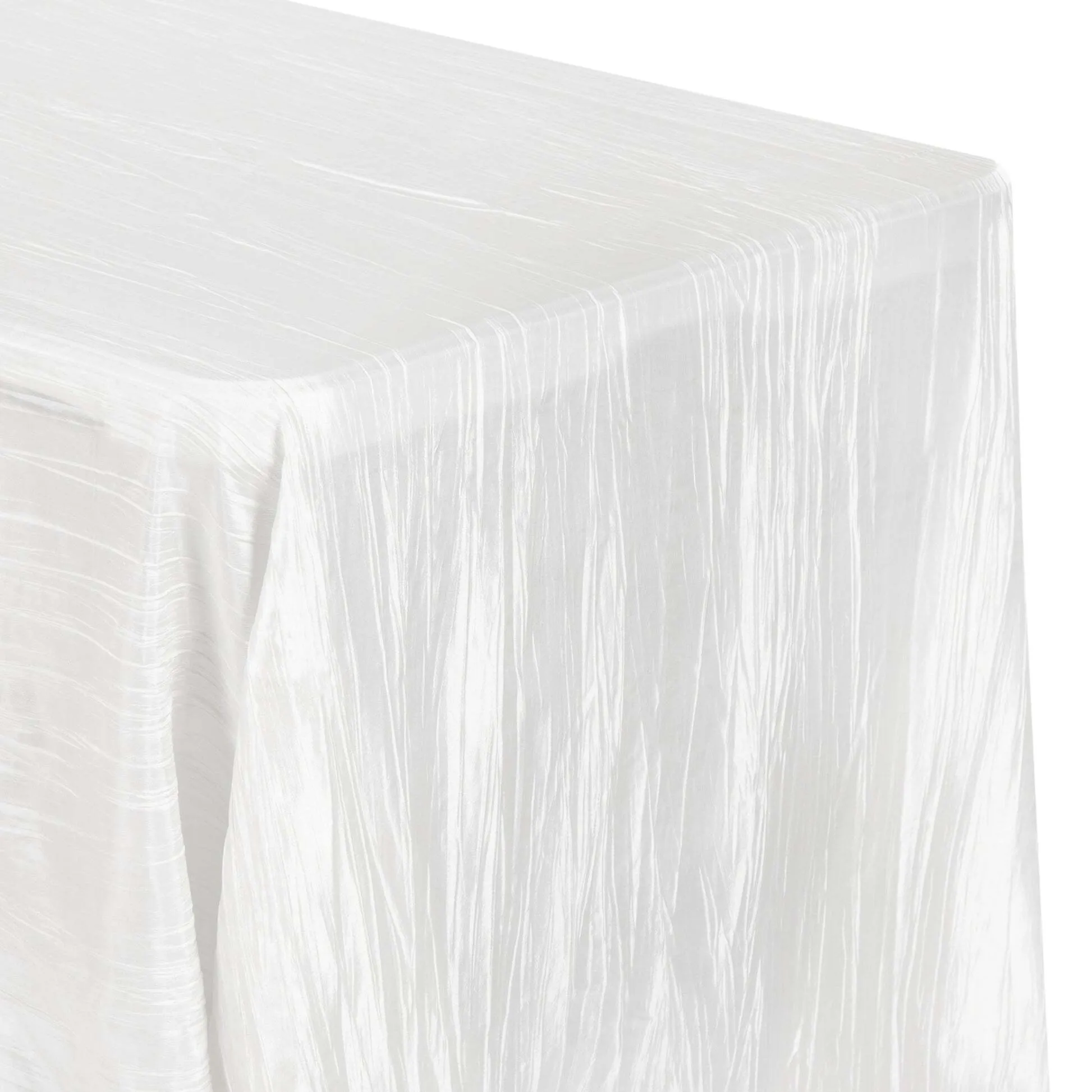 Tablecloth - Rectangular 90"x132" Crinkle Taffeta - White