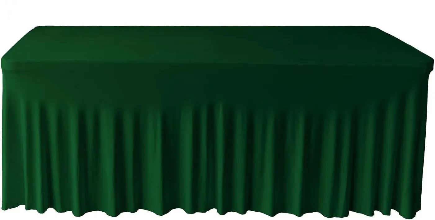 Tablecloth - 8' Spandex Rectangular Wavy - Green