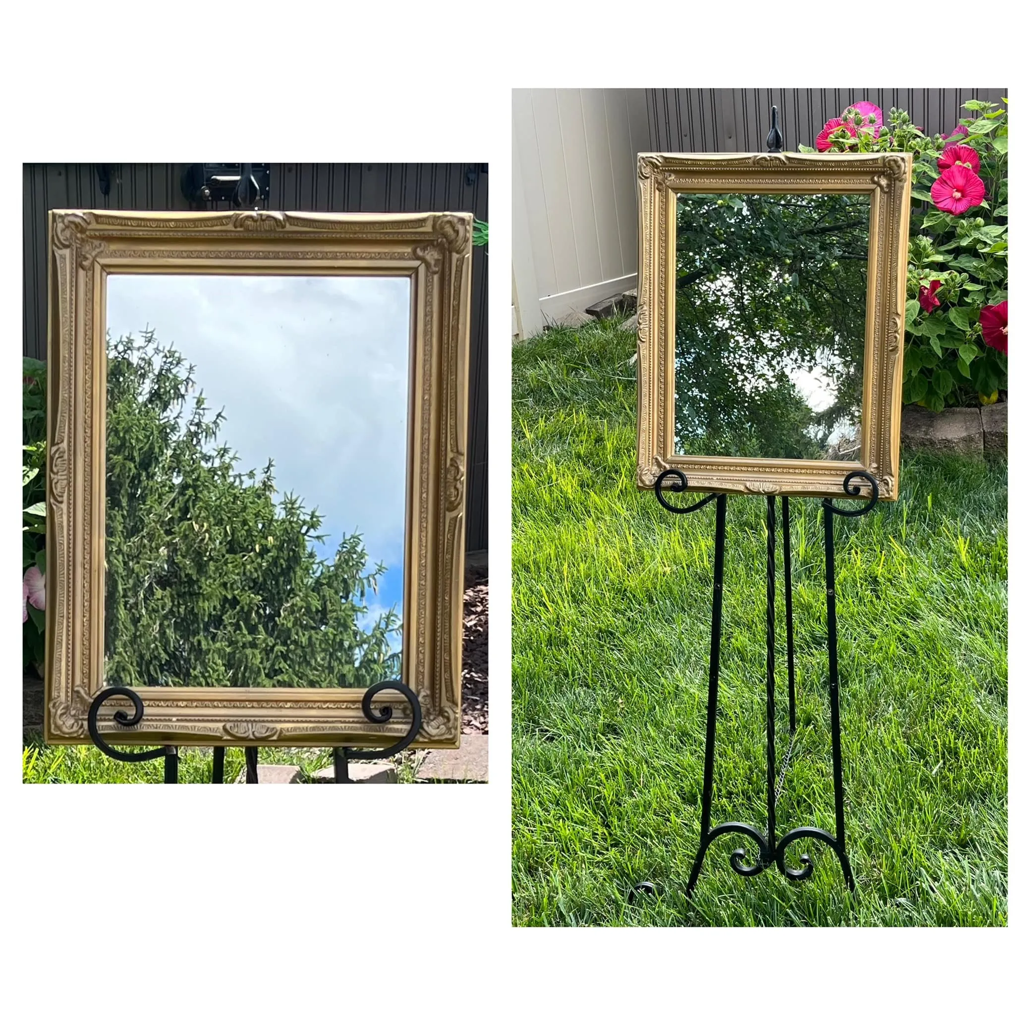 Vintage Ornate Gold Mirror Rectangle