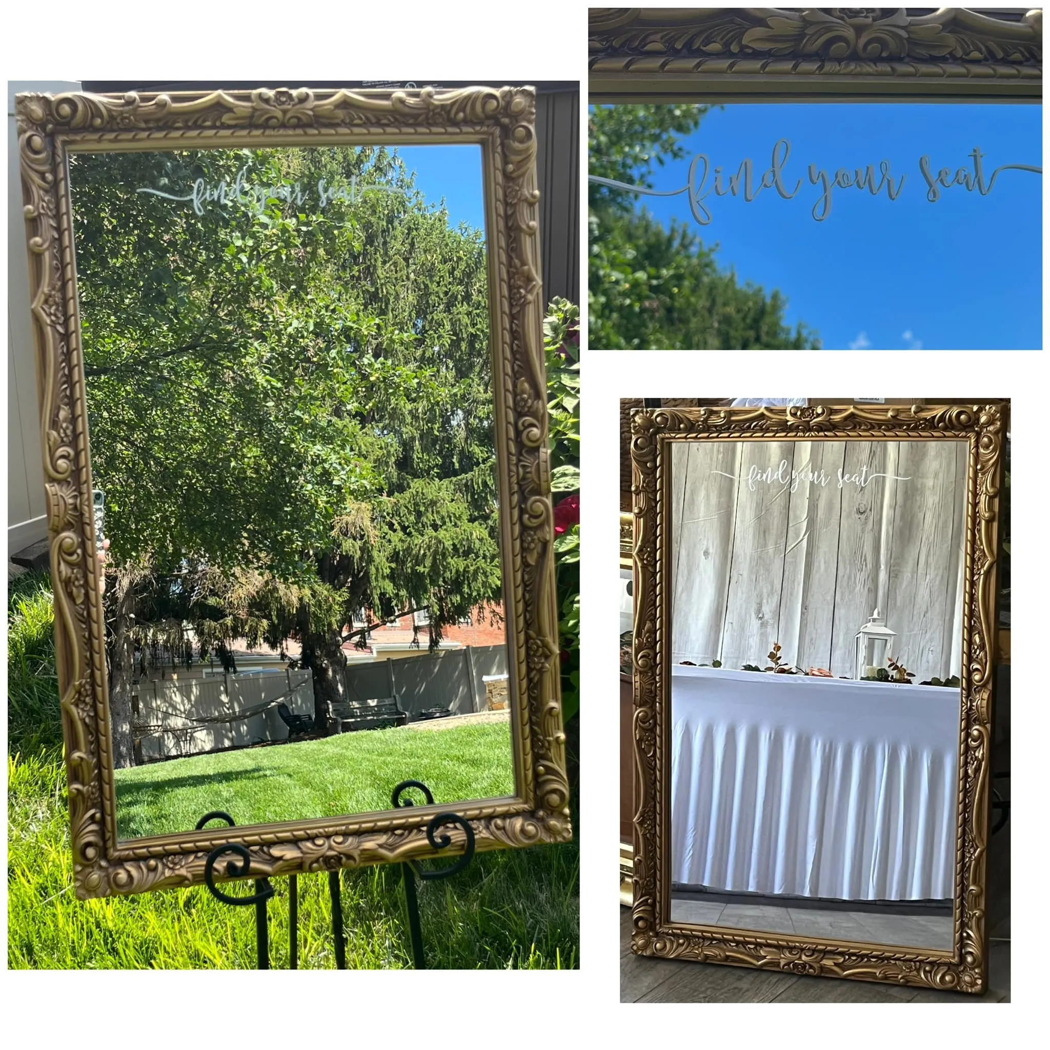 Vintage Ornate Gold Mirror Large Size