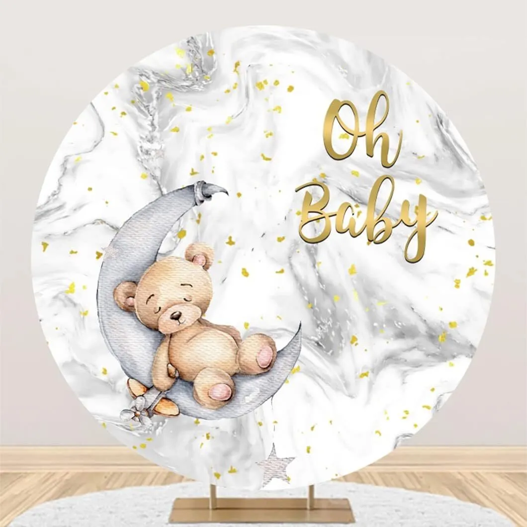 Backdrop - Round 7.2' Oh Baby Bear on the Moon