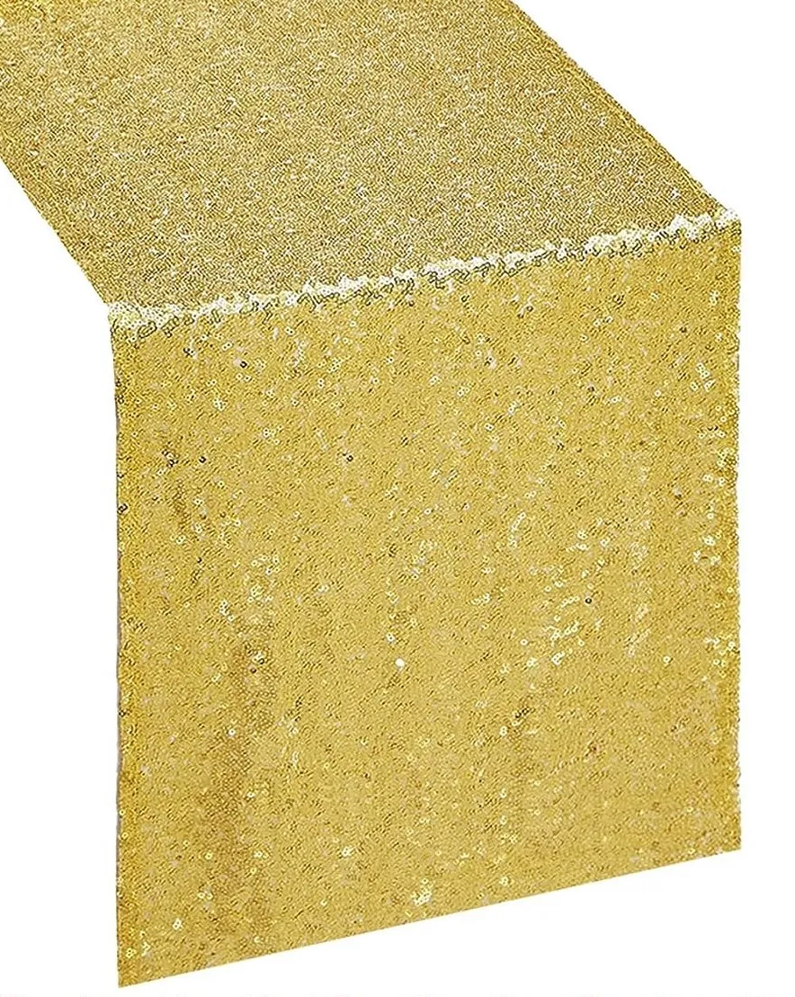 Table Runner 12" x 108" Sequin - Gold