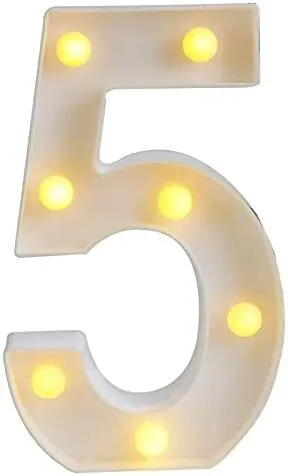 Small LED Marquee Light Up Number 5